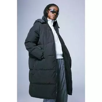 H&M длинная куртка-пуховик черный 1168456001