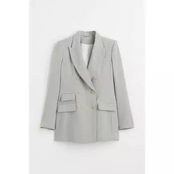 Двубортный пиджак HM светло-серый 1036125002