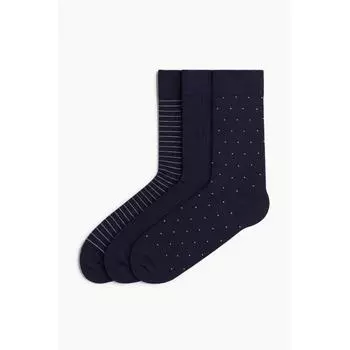 H M Fine Knit Socks Navy Blue 3739