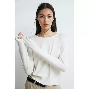H M fine knit sweater white