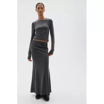 H M Flare Jersey Skirt Dark Grey