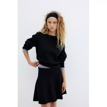 H M Flare Knit Skirt Black