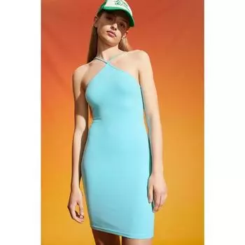 H&M Хлопковое платье Светло-бирюзовый 1031516008