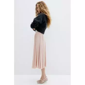 H M Jersey Flare Skirt Dusty Pink
