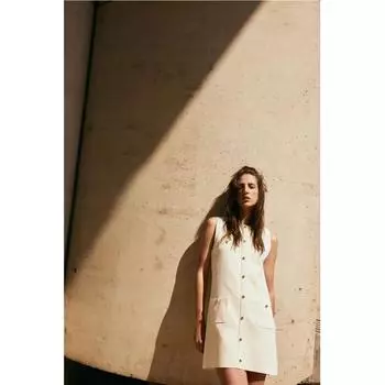 H M knitted dress white
