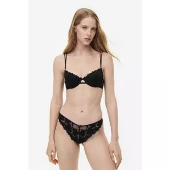 H&M кружевной бюстгальтер пуш-ап черный 1159867001