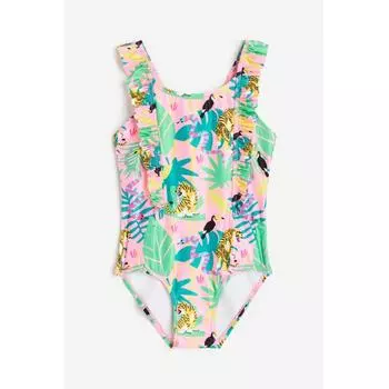 H&M Купальник с рюшами Светло-Розовый/Новый