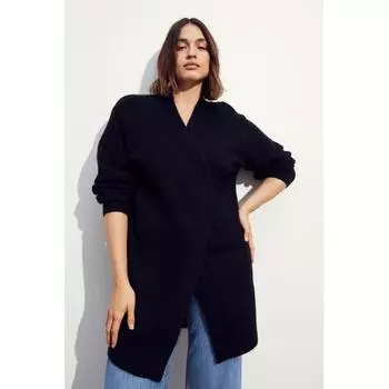 H M long cardigan black