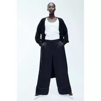 H M long cardigan black