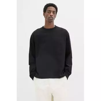 H M Long Sleeve Jersey Top Loose Fit Black S