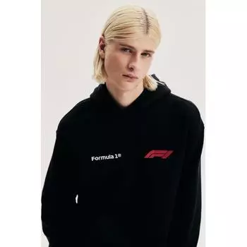 Толстовка с капюшоном свободного кроя HM черного цвета, форма 1 XS