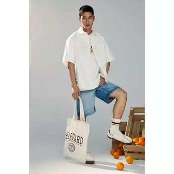 H M Loose Fit Short Sleeve Shirt White RSVP