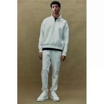 H M Loose Fit Zip Detail sweatsHirt creaM XS