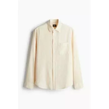 H M Lyocell Blend sHirt Regular Fit ligHt Beige S