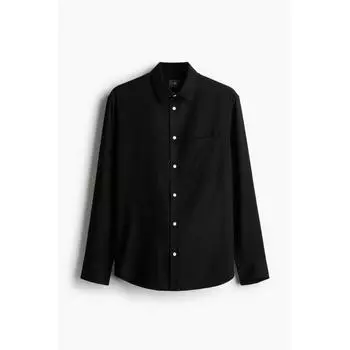 H M Lyocell Blend sHirt Regular Fit Black S
