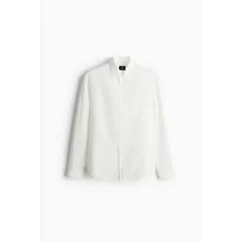 H M Lyocell Blend sHirt Regular Fit wHite S