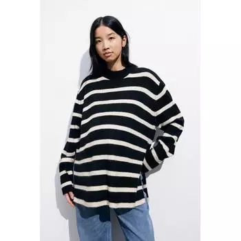 H M MAMA Before After Nursing Sweater Black Striped