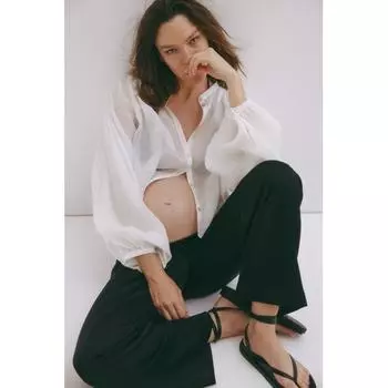 H M MAMA Before After Satin Pants Black