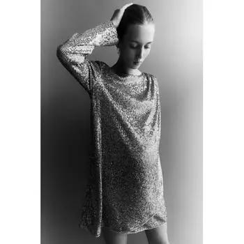 H M MAMA Before After Sequin Nursing Dress Silver Color