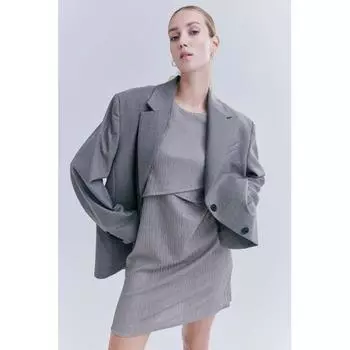 H M MAMA Crinkle Nursing Dress Grey