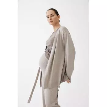 H M MAMA knitted pants light beige melange