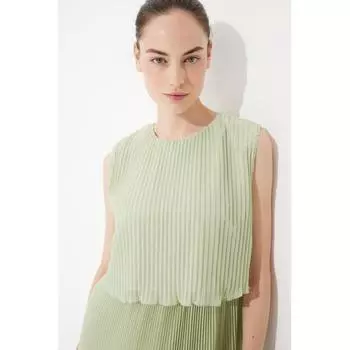 H M MAMA nursing pleated dress light green