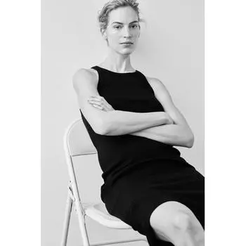 H M MAMA ribbed jersey dress black