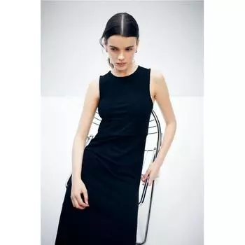 H M MAMA ribbed nursing dress black