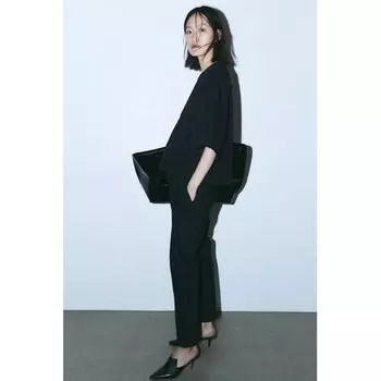 H M MAMA Tailored Trousers Black