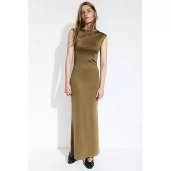 H M Mermaid A Line Bodycon Dress Khaki Green