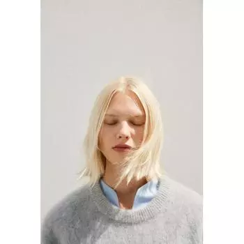 H M Mohair Blend Oversized Sweater Light Grey