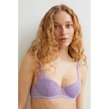 H&M No Pad Кружевной Бюстгальтер На Косточках Фиолетовый 70B