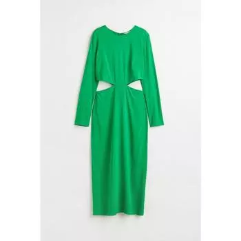 H&M облегающее платье с вырезом зеленое 1103197002