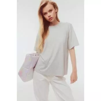 H&M Oversized-футболка с принтом Светло-серый меланж New York 1163102017