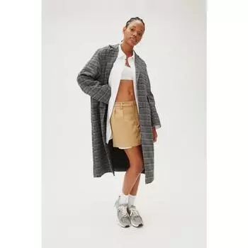 H&M Пальто Темно-серое в клетку 1085569002