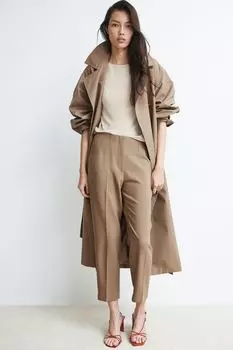 H M Part 9 Cigarette Pants Dark Beige