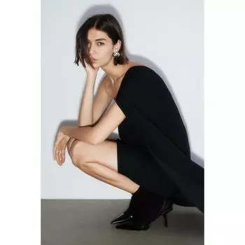 H&M платье на одно плечо черное 1203814003