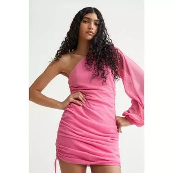 H&M платье на одно плечо розовое 1081186003