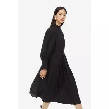 H&M платье с поясом черное 1206413002