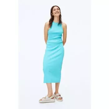 H&M платье в рубчик бирюзовое 1083947001