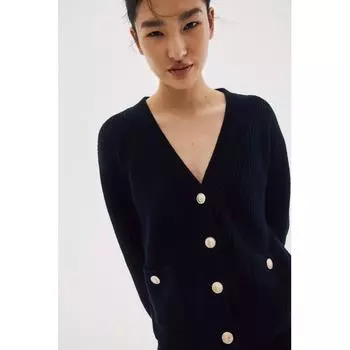 H M Pocket Detail Cardigan Black