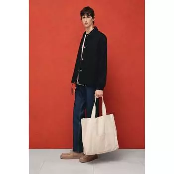 H M Regular Fit Canvas coacH Jacket Navy Blue XS