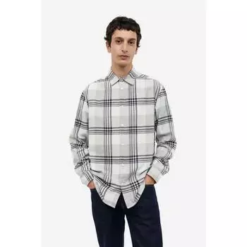 H&M regular fit check shirt gray check 0827280020