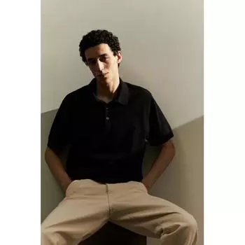 H M Regular Fit Polo sHirt Black XS