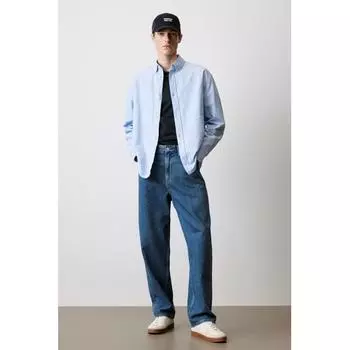 H M Relaxed Fit Oxford Shirt Light Blue