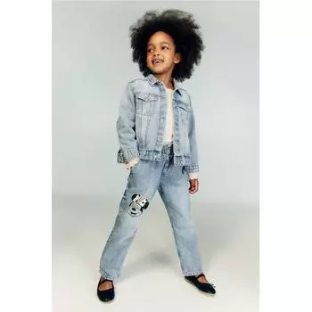 H M Relaxed Fit Paperback Jeans Light Denim Blue Minnie Mouse