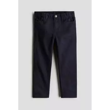 H M Relaxed Fit Tapered Fit Trousers Dark Blue