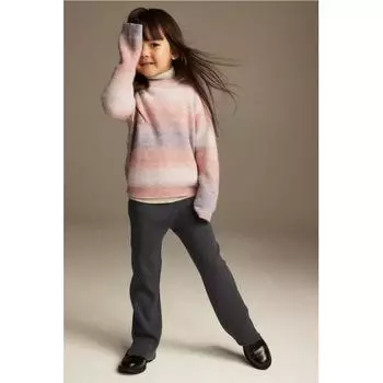 H M Rib Knit Leggings Dark Grey
