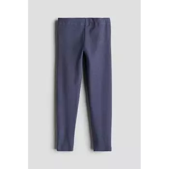 H M ribbed jersey leggings steel blue