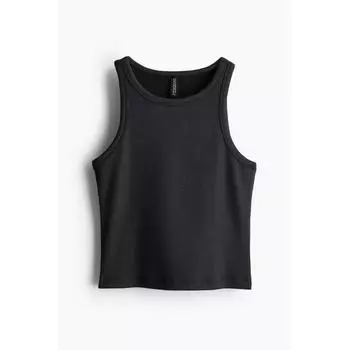 H M ribbed sleeveless top black